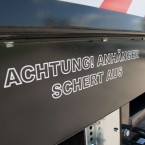 Sticker "Achtung! Anhänger schert aus!, easy to order in our webshop!